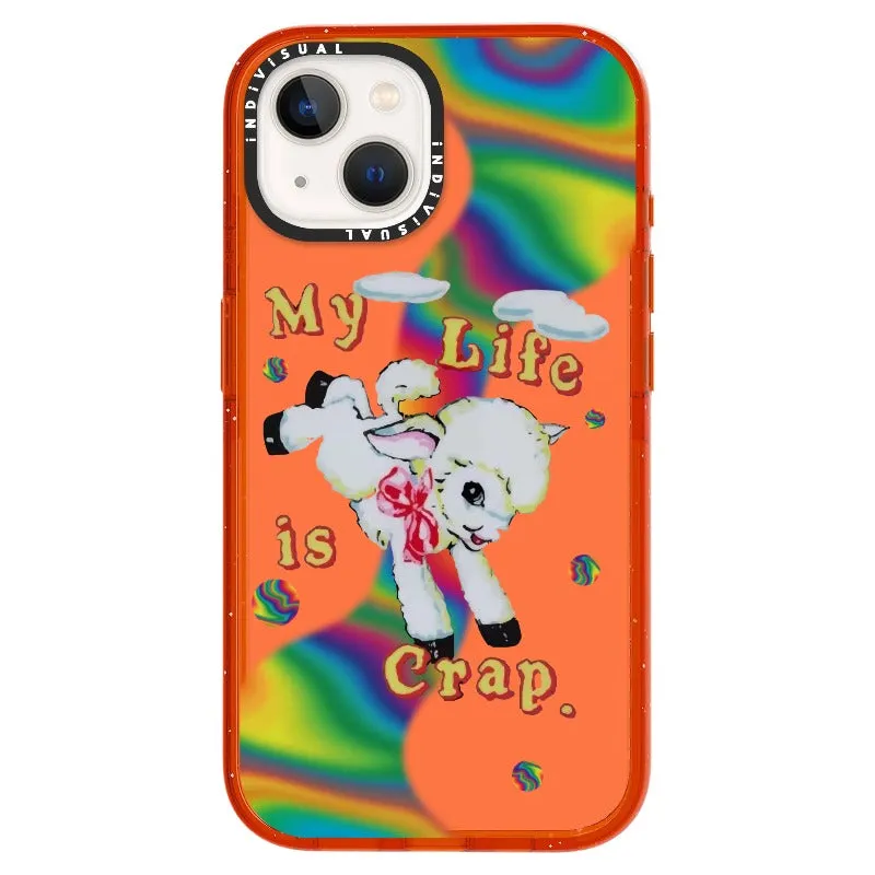 "My Life is Crap" Vintage Style and Y2K Fuzzy Rainbow Phone Case_iPhone Ultra-Impact Case [1446103]