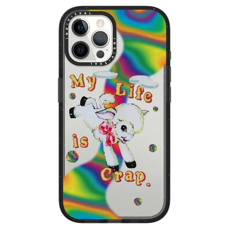 "My Life is Crap" Vintage Style and Y2K Fuzzy Rainbow Phone Case_iPhone Ultra-Impact Case [1446103]