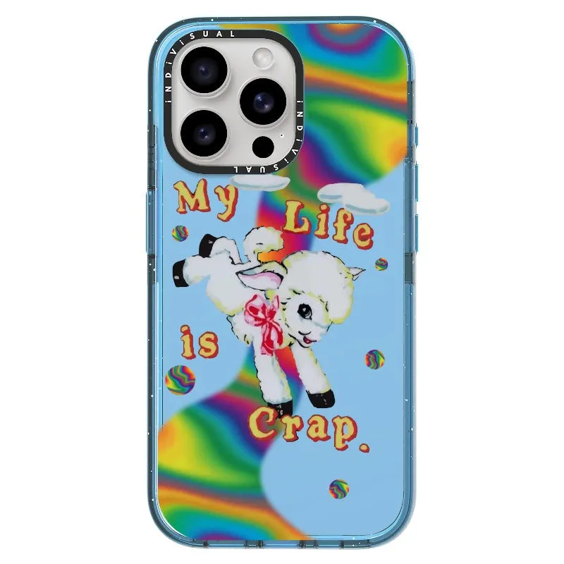 "My Life is Crap" Vintage Style and Y2K Fuzzy Rainbow Phone Case_iPhone Ultra-Impact Case [1446103]