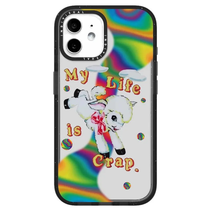 "My Life is Crap" Vintage Style and Y2K Fuzzy Rainbow Phone Case_iPhone Ultra-Impact Case [1446103]