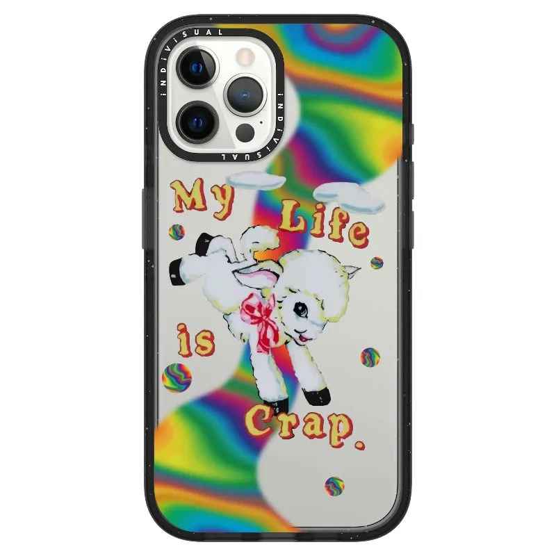 "My Life is Crap" Vintage Style and Y2K Fuzzy Rainbow Phone Case_iPhone Ultra-Impact Case [1446103]