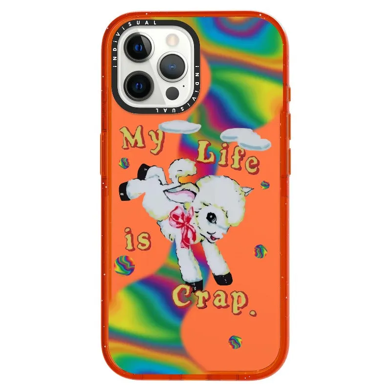 "My Life is Crap" Vintage Style and Y2K Fuzzy Rainbow Phone Case_iPhone Ultra-Impact Case [1446103]