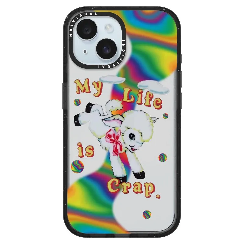 "My Life is Crap" Vintage Style and Y2K Fuzzy Rainbow Phone Case_iPhone Ultra-Impact Case [1446103]