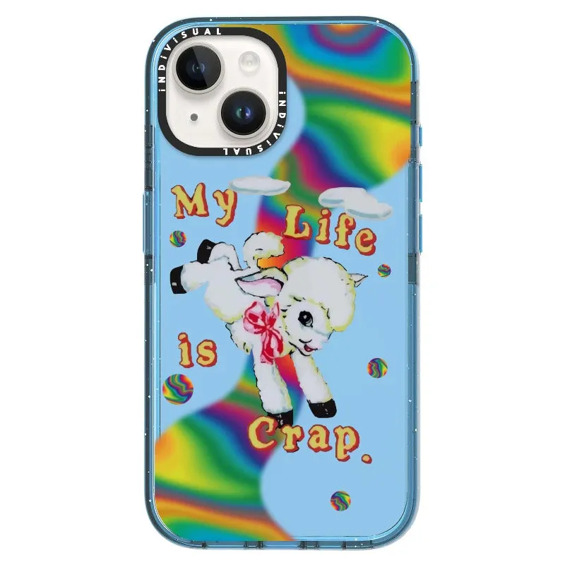 "My Life is Crap" Vintage Style and Y2K Fuzzy Rainbow Phone Case_iPhone Ultra-Impact Case [1446103]