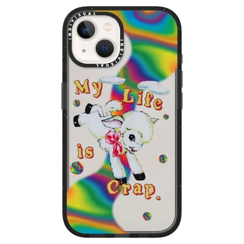 "My Life is Crap" Vintage Style and Y2K Fuzzy Rainbow Phone Case_iPhone Ultra-Impact Case [1446103]