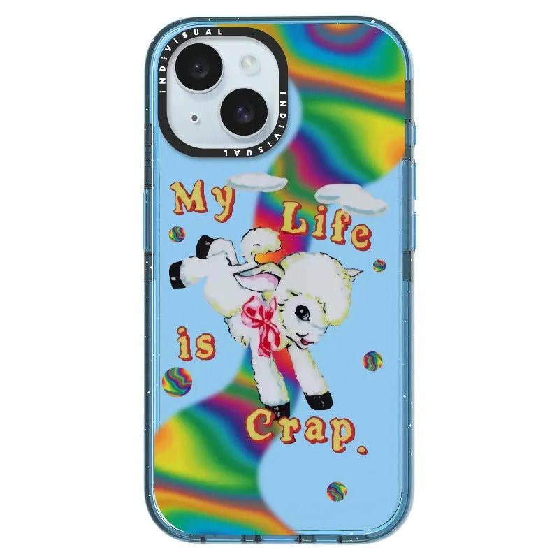 "My Life is Crap" Vintage Style and Y2K Fuzzy Rainbow Phone Case_iPhone Ultra-Impact Case [1446103]