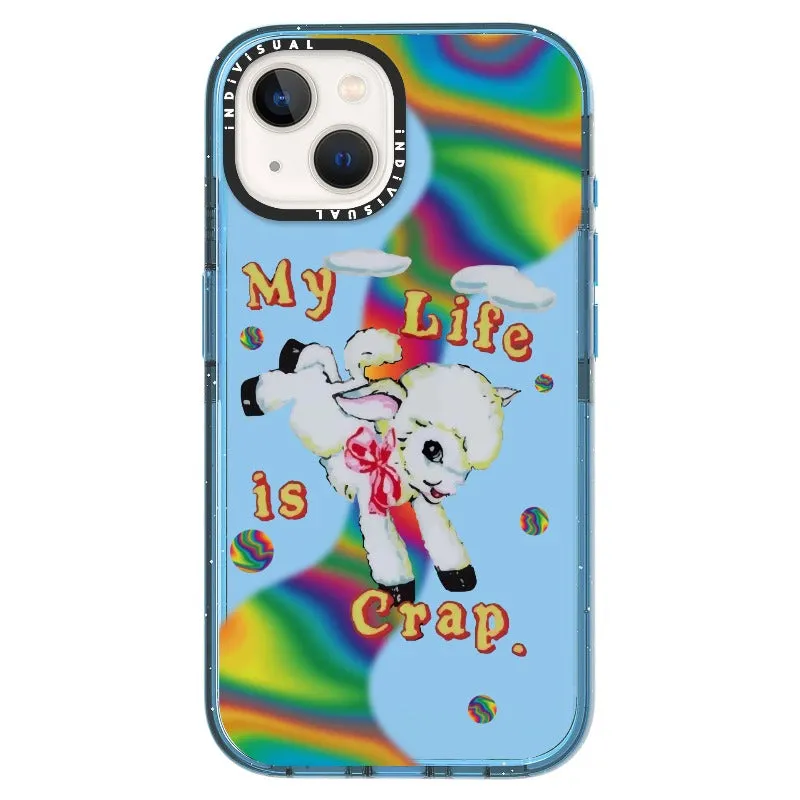 "My Life is Crap" Vintage Style and Y2K Fuzzy Rainbow Phone Case_iPhone Ultra-Impact Case [1446103]