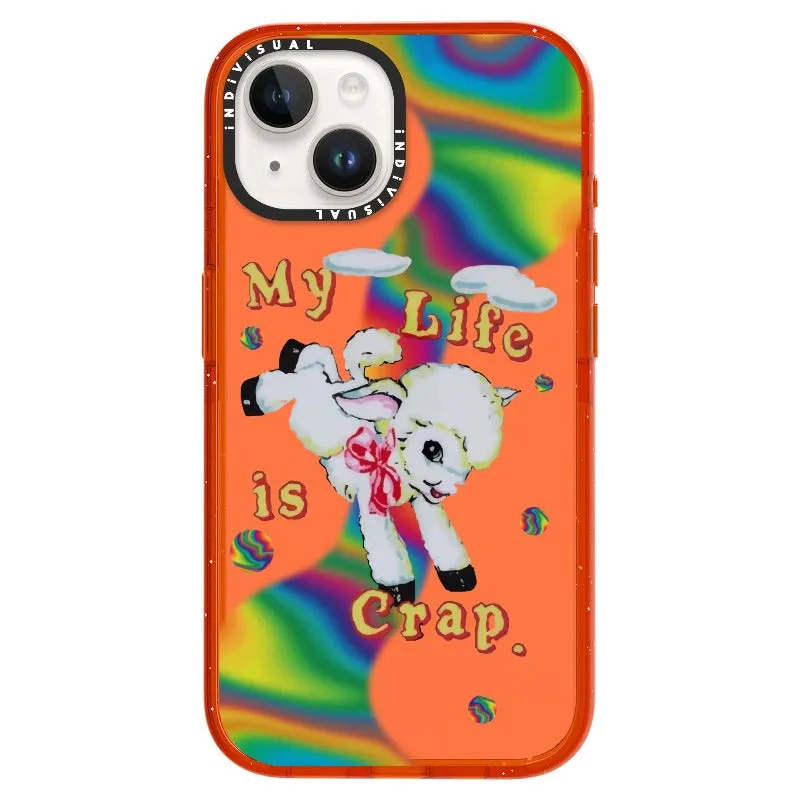 "My Life is Crap" Vintage Style and Y2K Fuzzy Rainbow Phone Case_iPhone Ultra-Impact Case [1446103]