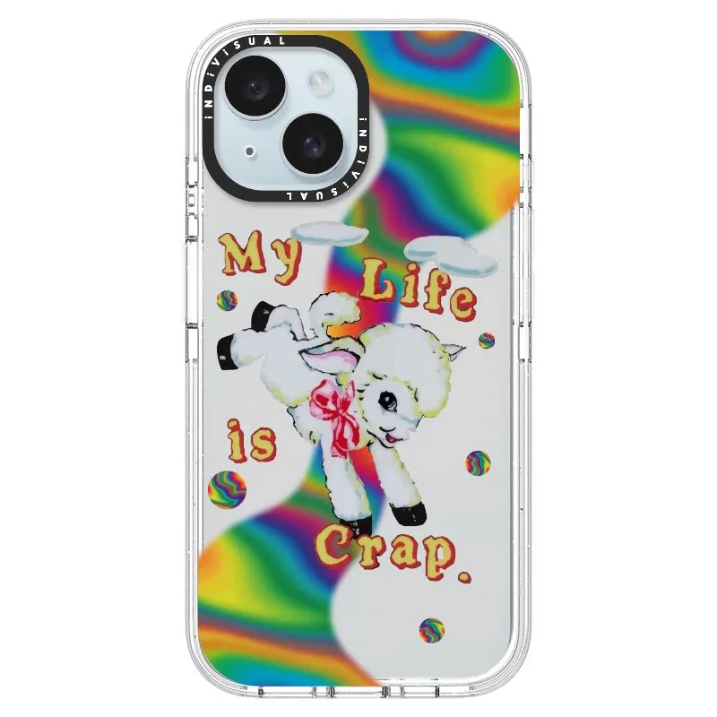 "My Life is Crap" Vintage Style and Y2K Fuzzy Rainbow Phone Case_iPhone Ultra-Impact Case [1446103]