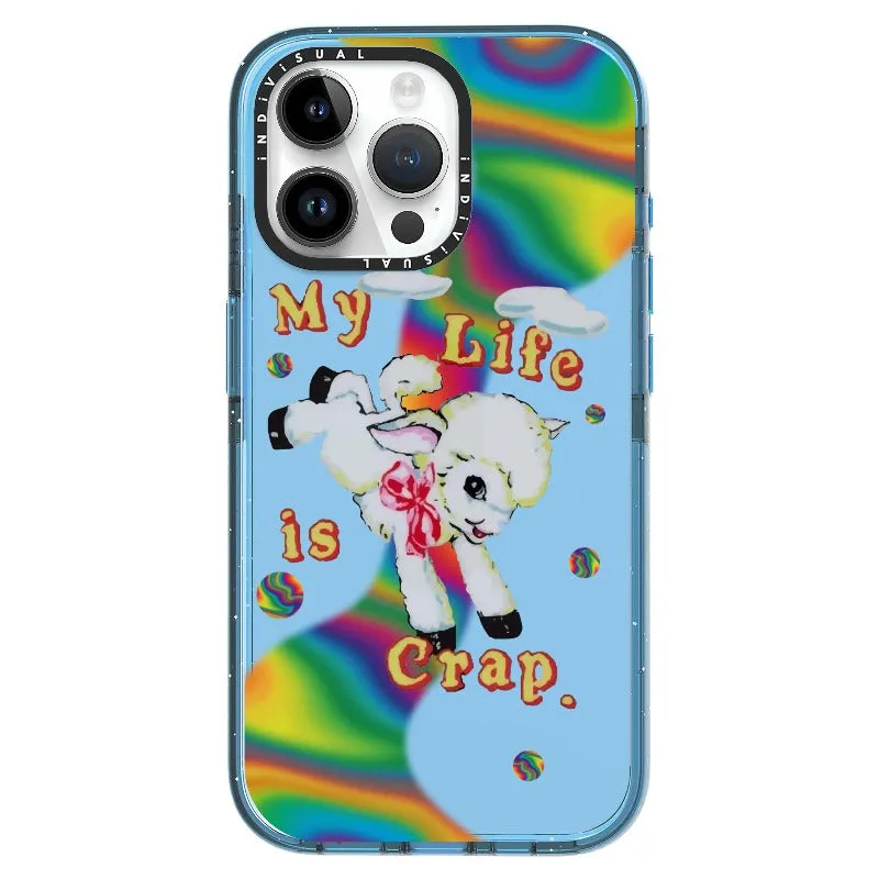 "My Life is Crap" Vintage Style and Y2K Fuzzy Rainbow Phone Case_iPhone Ultra-Impact Case [1446103]