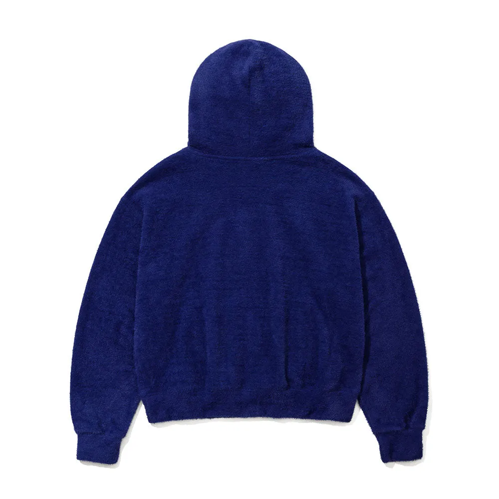 RABBIT FUR HOODIE BLUE