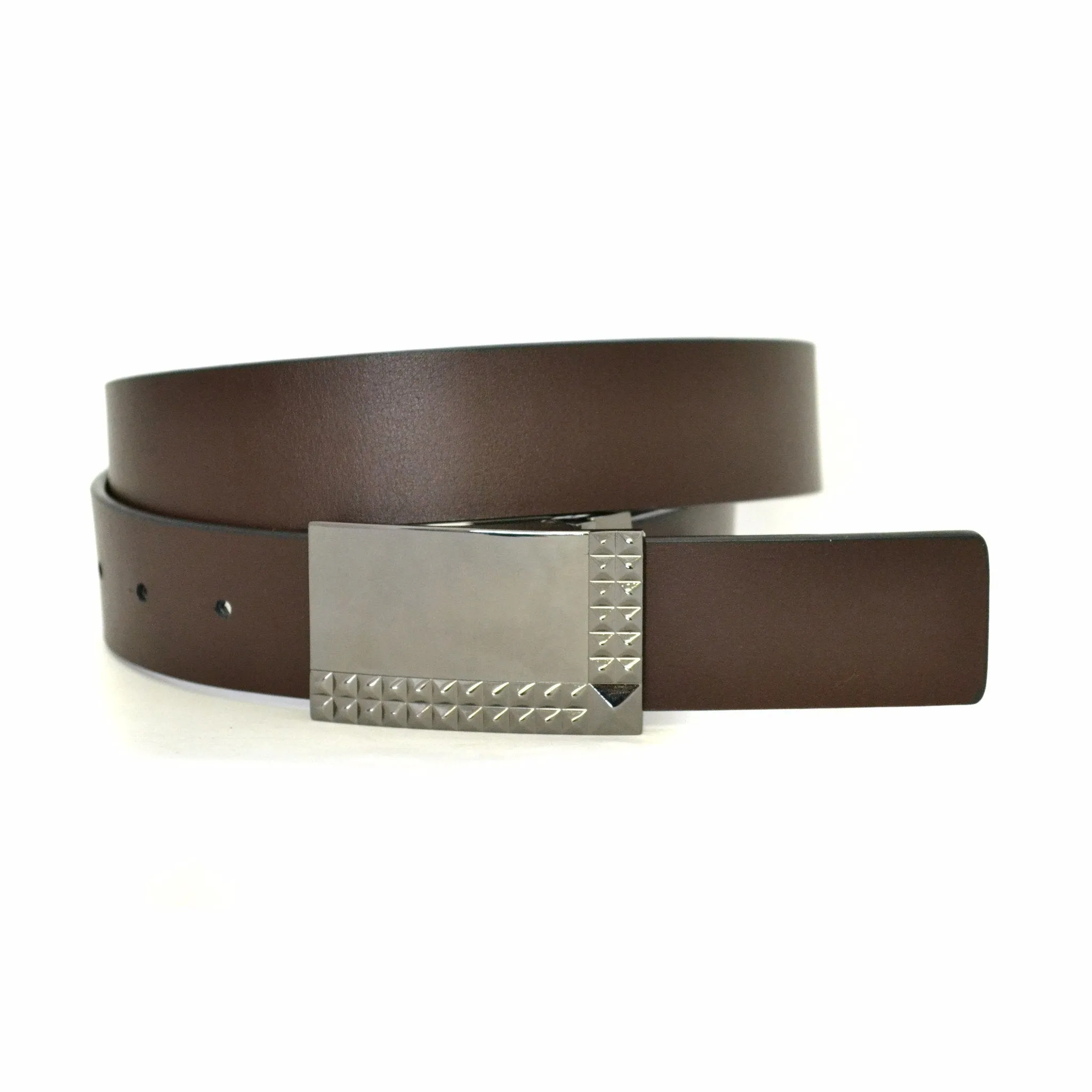 RAINER - Mens Black & Brown Leather Belt