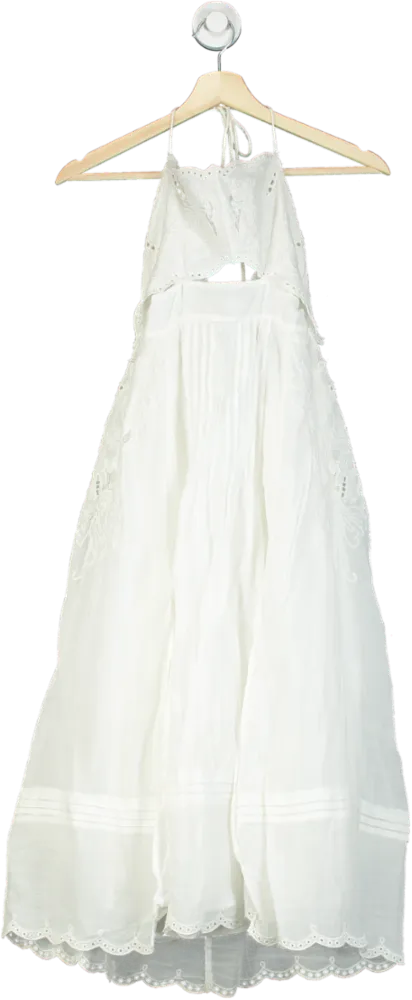 REISS White Halter Neck Maxi Dress UK 8