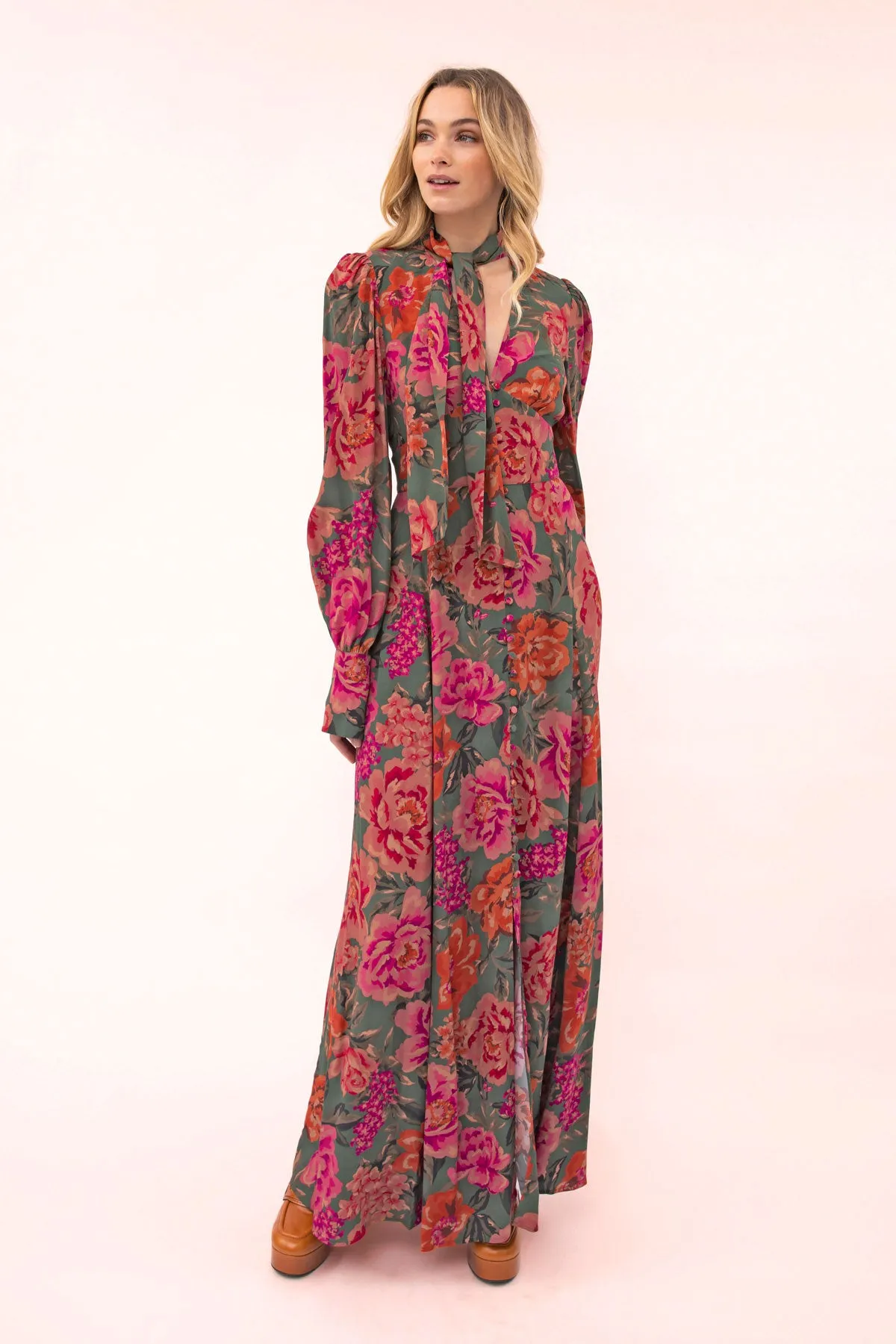 Rhiannon Tie Neck Maxi Dress