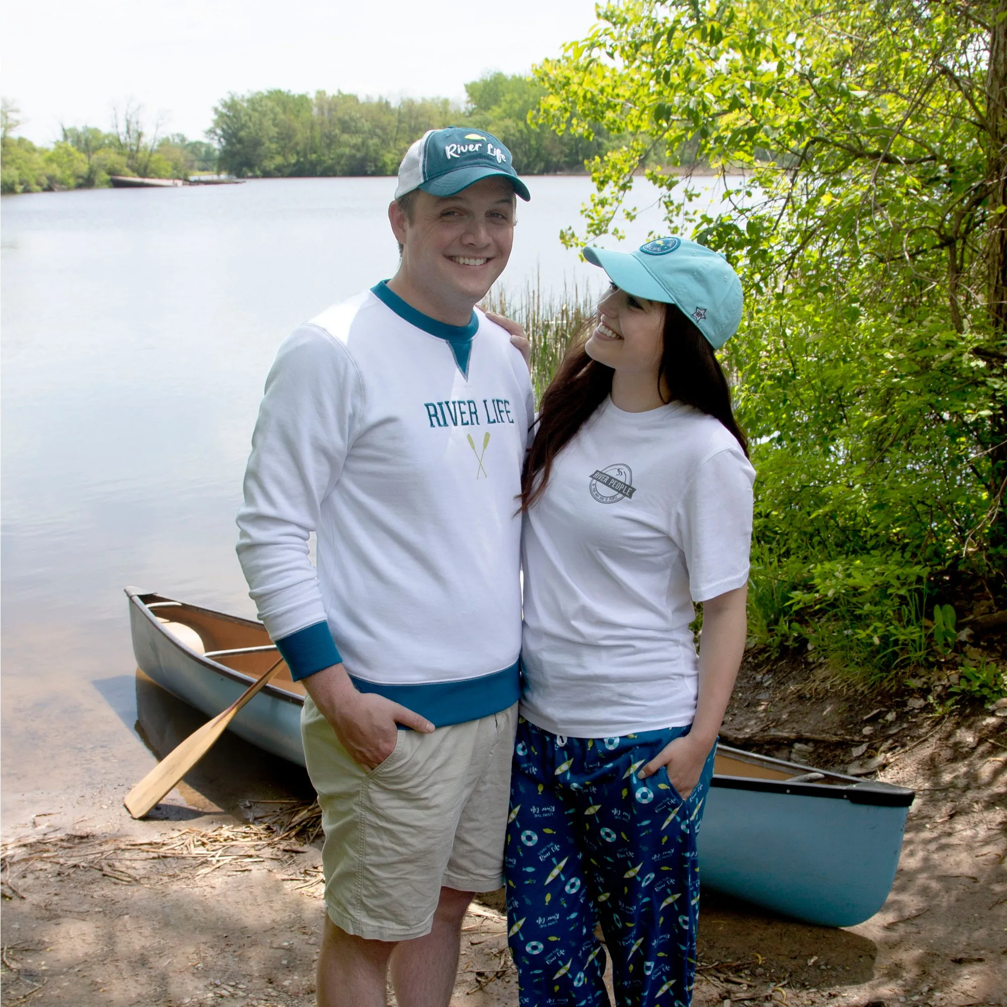 River Life White Unisex Crewneck Sweatshirt