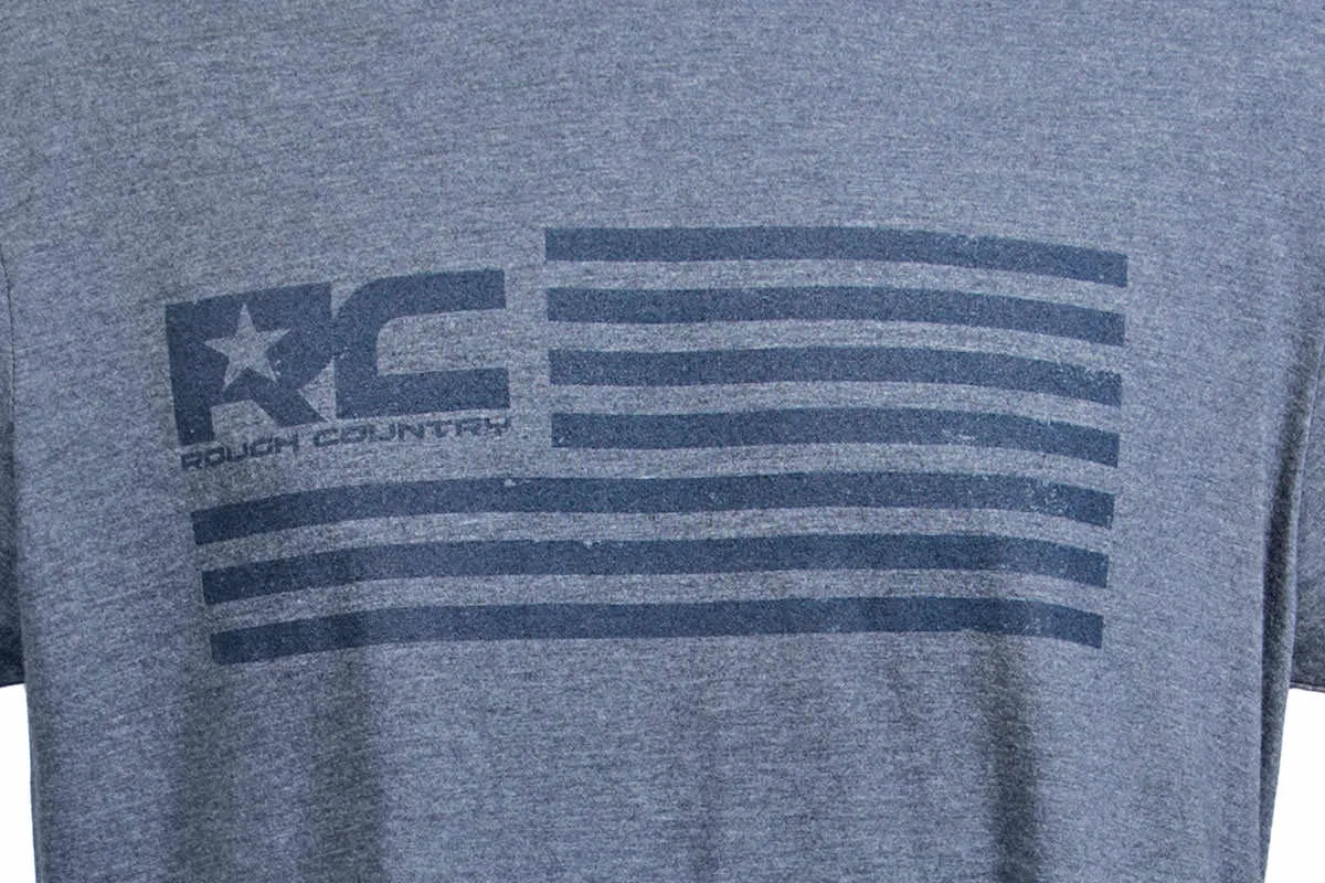 Rough Country T-Shirt - American Flag - Blue - XL