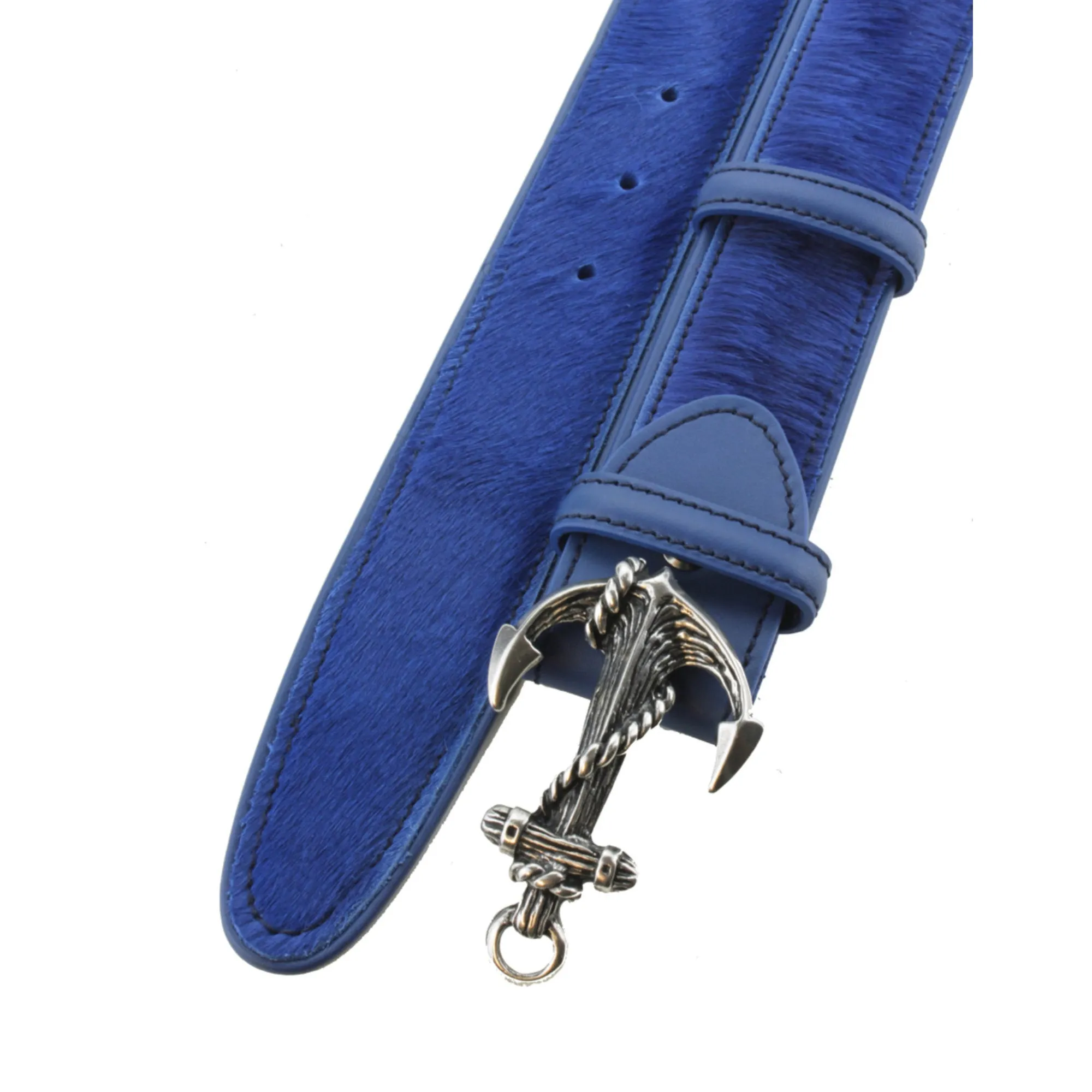 Royal Blue Pony Hair Anchor Belt