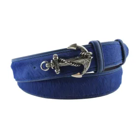 Royal Blue Pony Hair Anchor Belt