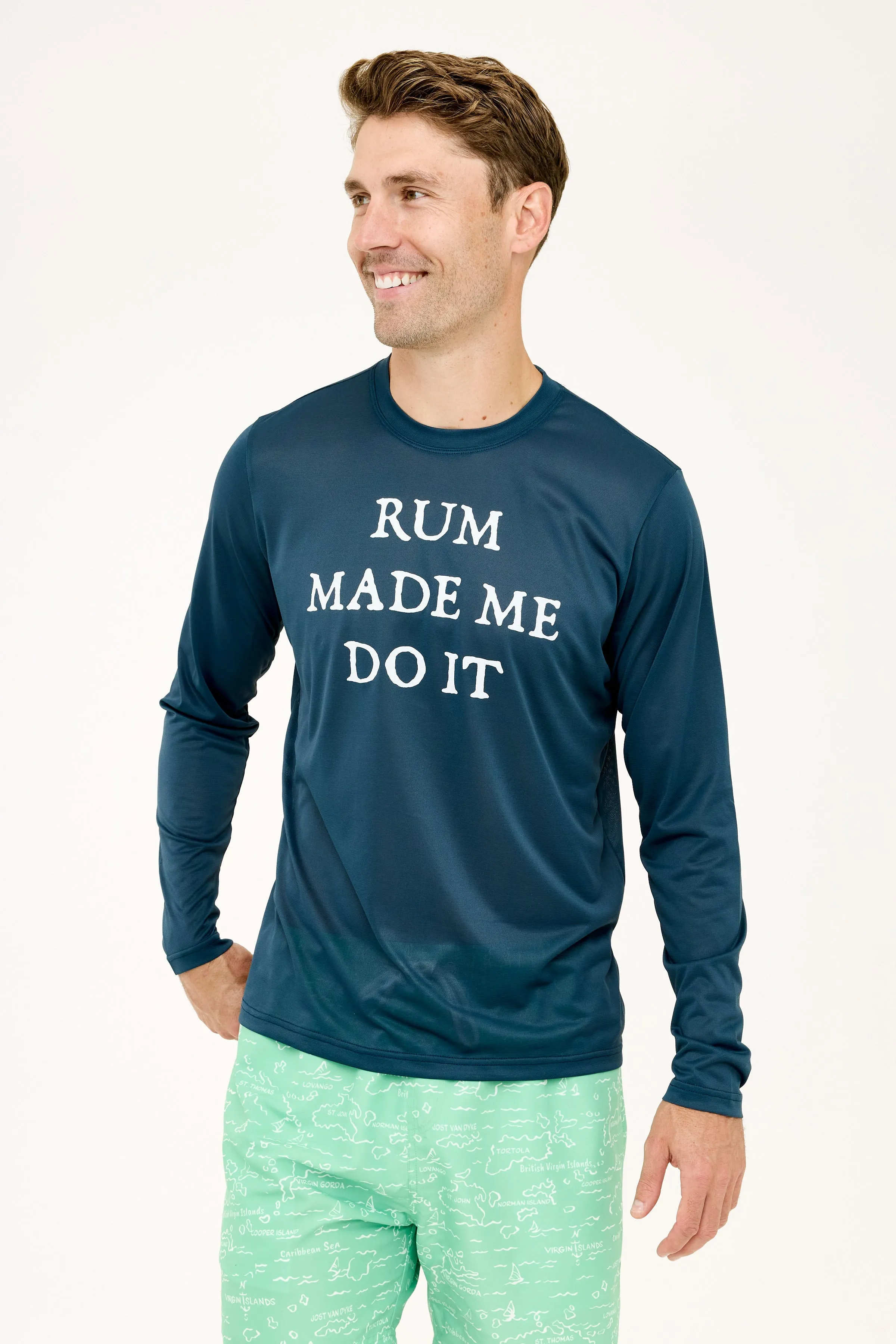 Rum Made Me Do It UPF50 Shirt - Midnight Navy