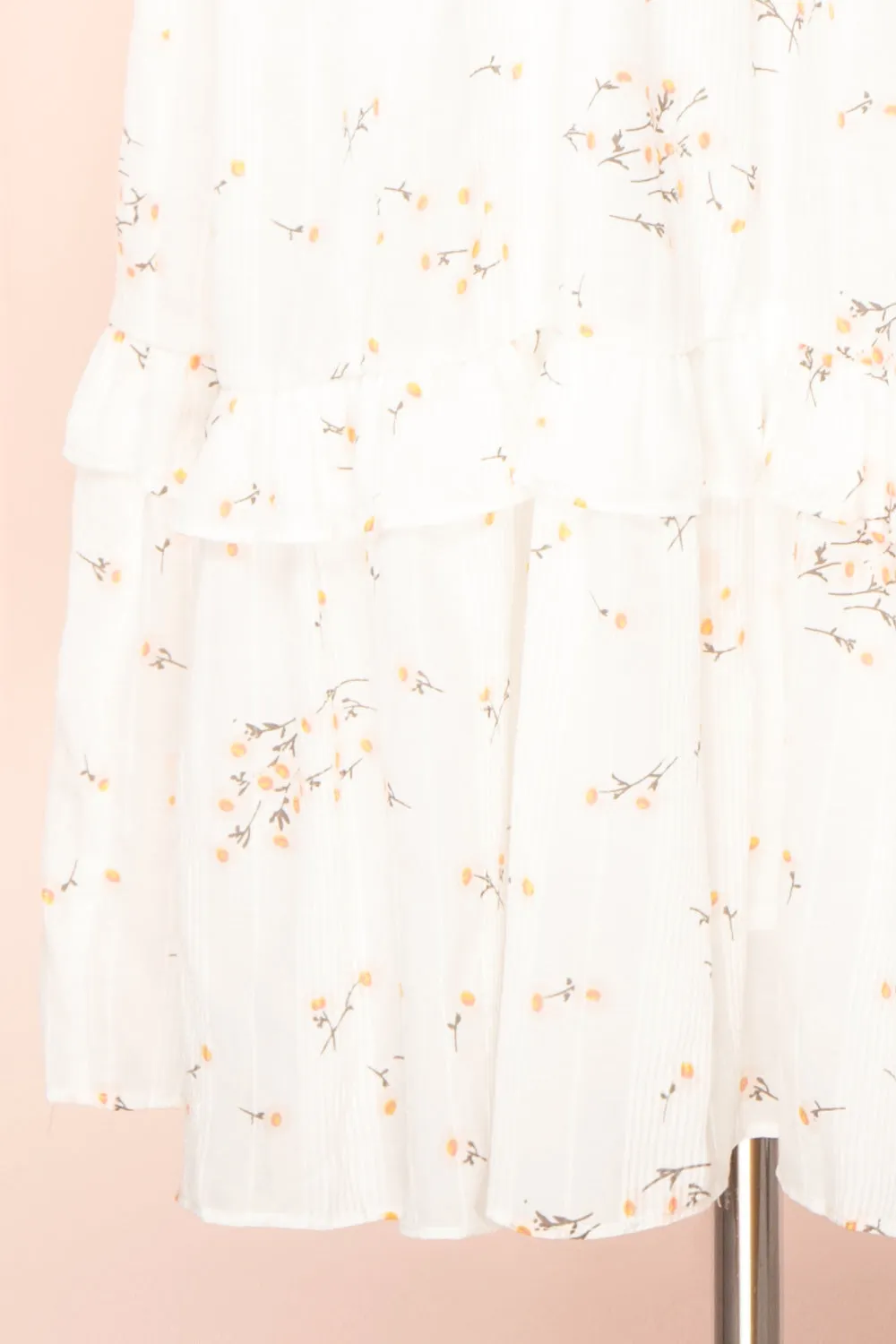 Samade | Tiered Floral Midi Dress w/ Ruffles