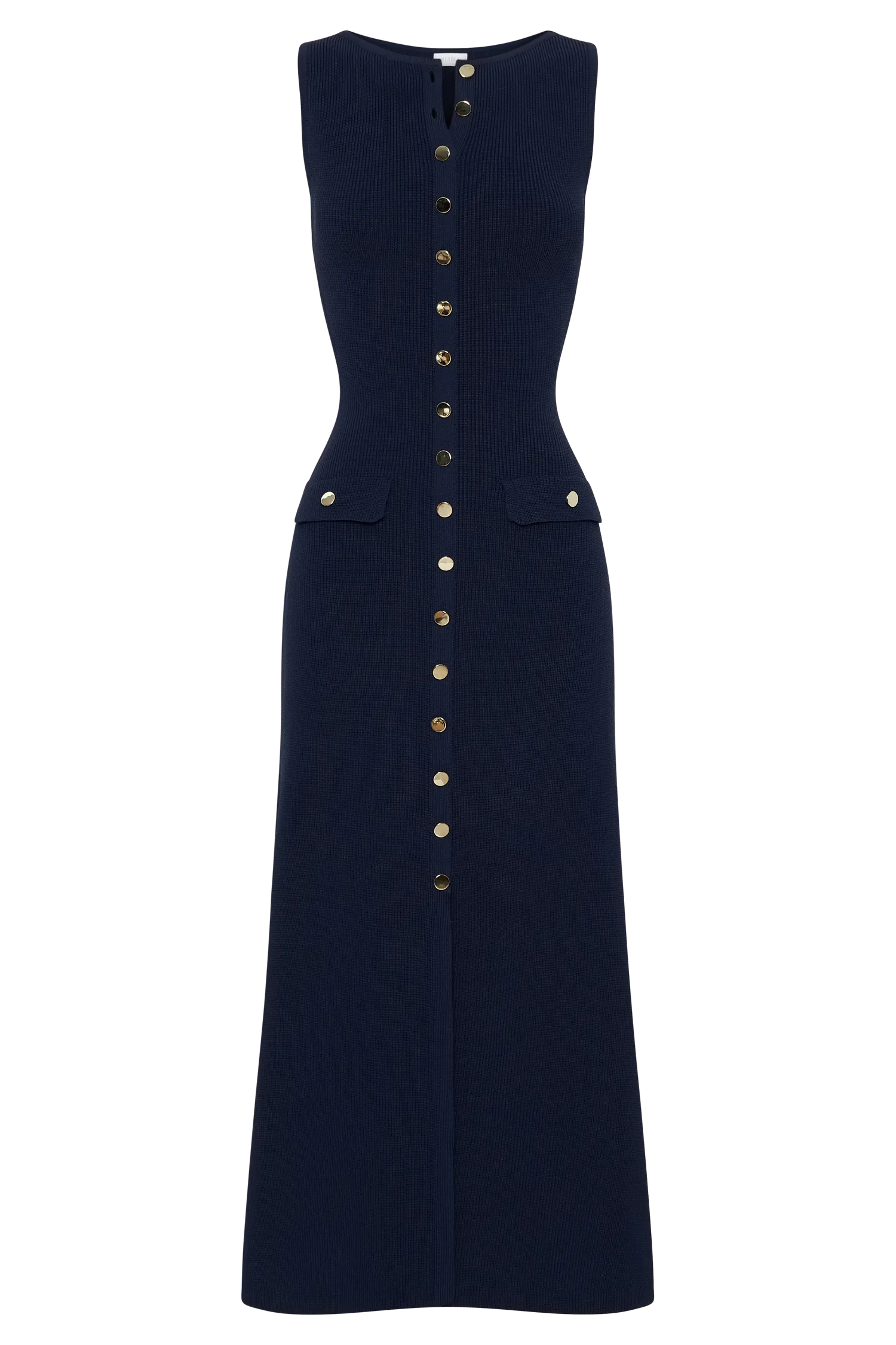 Sawyer Sleeveless Buttoned Maxi Dress - Navy