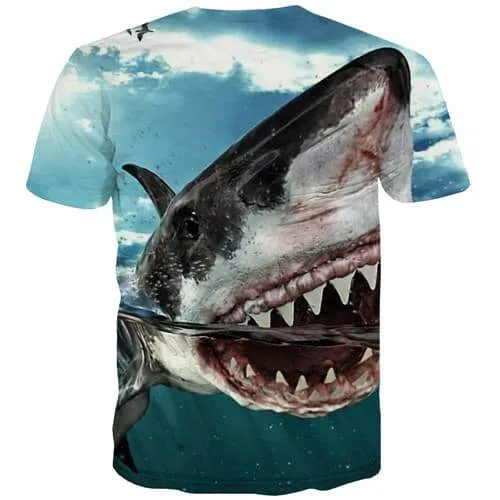 Shark T shirts Men Animal Tshirts Cool War Tshirt Anime Ocean Tshirts Casual Gothic Tshirt Printed Short Sleeve Fashion