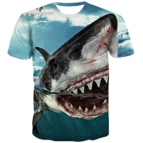 Shark T shirts Men Animal Tshirts Cool War Tshirt Anime Ocean Tshirts Casual Gothic Tshirt Printed Short Sleeve Fashion