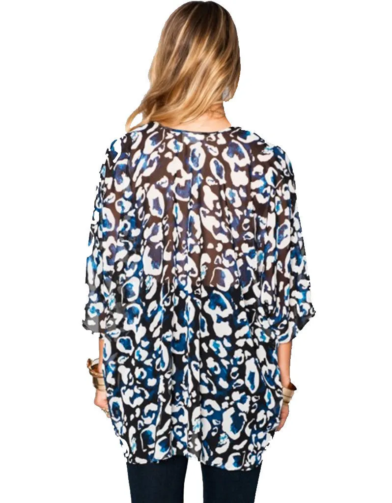 Show Me Your MuMu Shook Tunic in Cheetah Azul