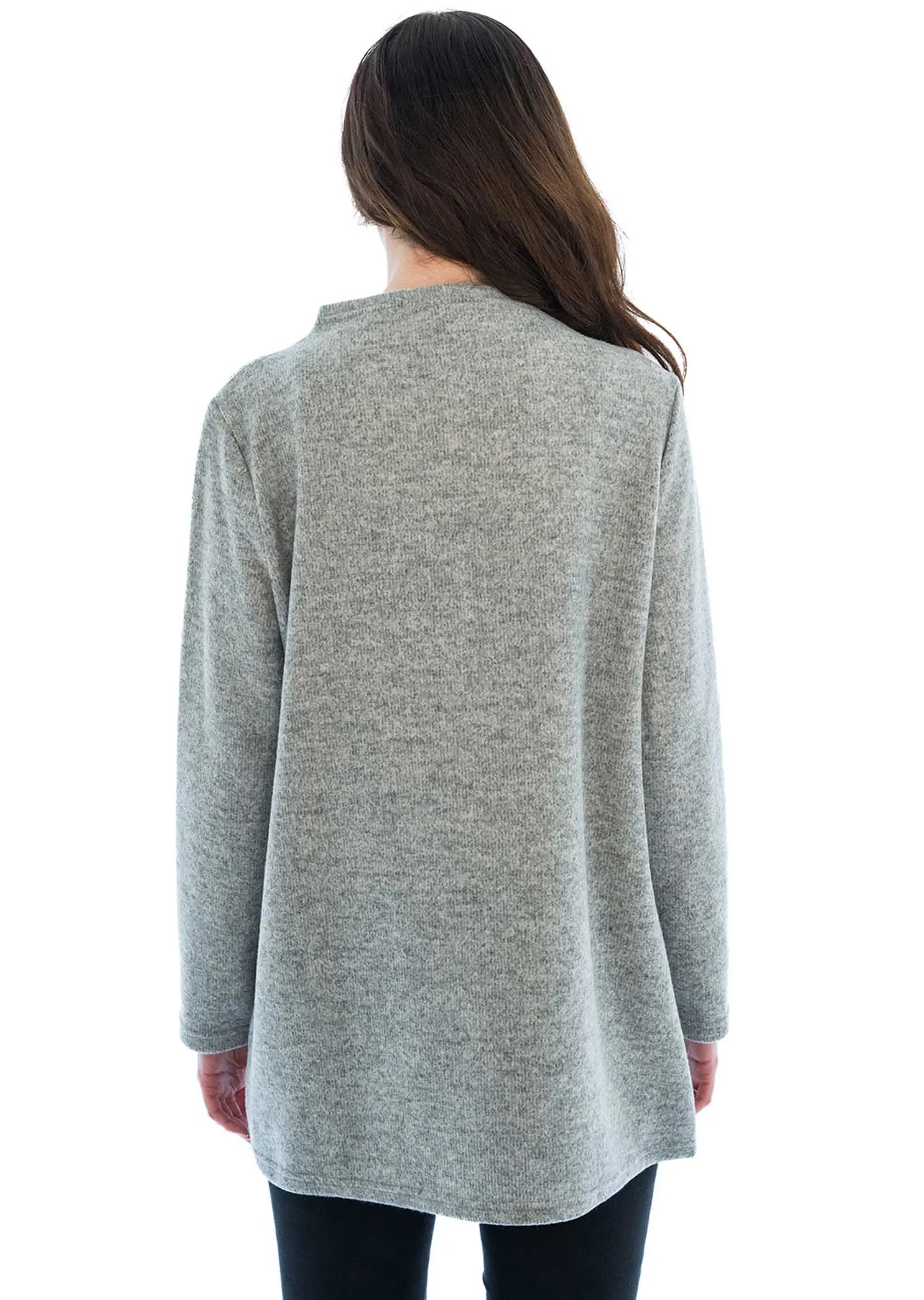 Side felted funnel neck tunic