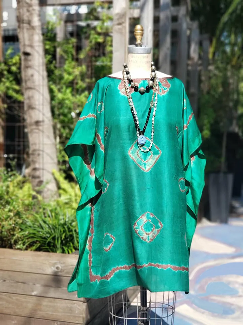 Silk Caftan Almost Famous Collection - Green Acres