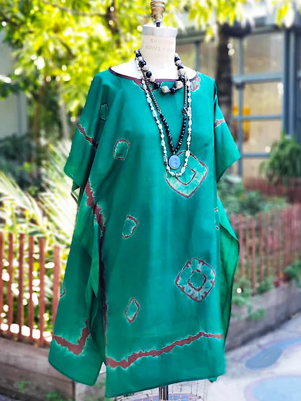 Silk Caftan Almost Famous Collection - Green Acres