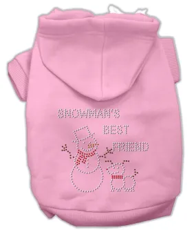 Snowman's Best Friend Rhinestone Hoodie Pink XL (16)