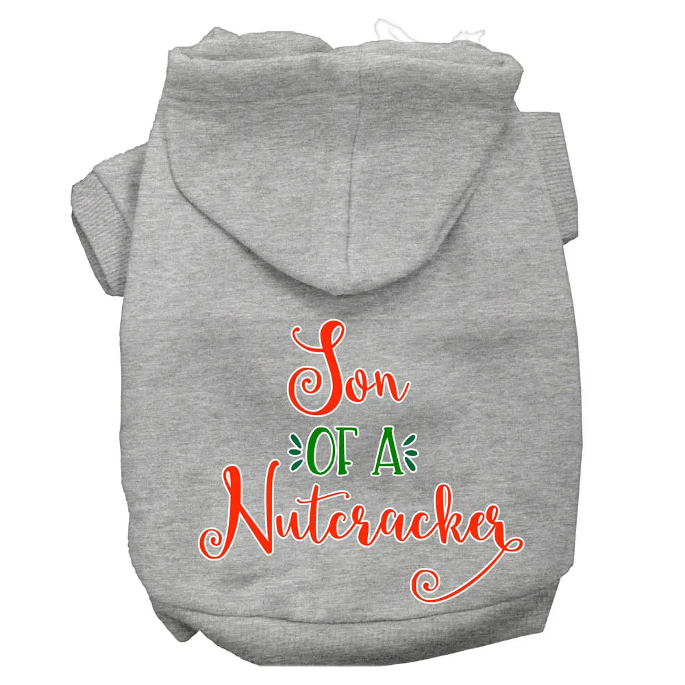 Son Of A Nutcracker Screen Print Dog Hoodie Grey Xxl