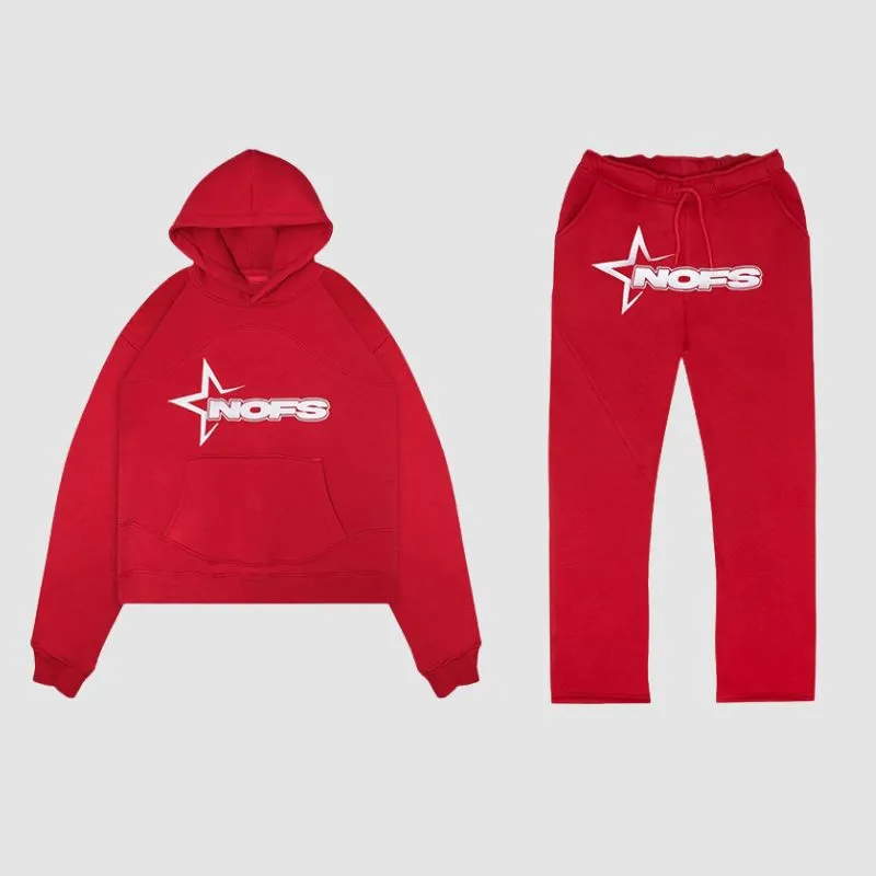 Streetwise Hip-Hop Letter Print Hoodie Set