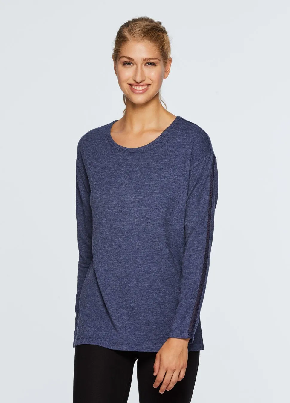 Studio French Terry Mesh Detail Tunic Sweatshirt