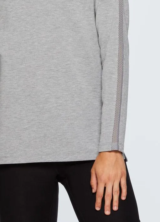 Studio French Terry Mesh Detail Tunic Sweatshirt