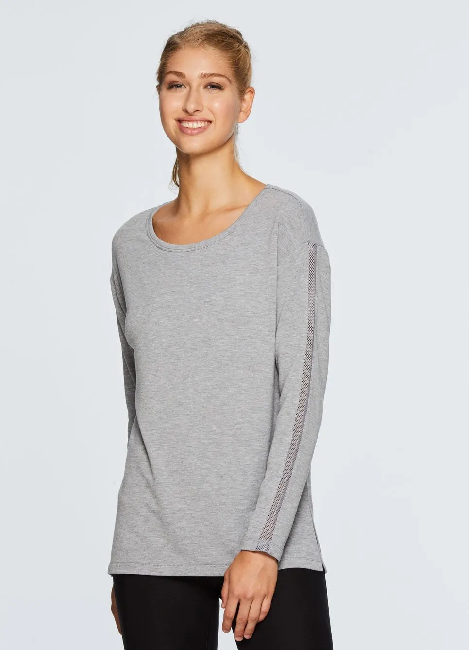 Studio French Terry Mesh Detail Tunic Sweatshirt