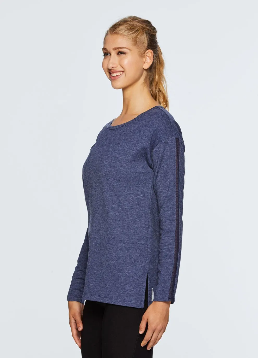 Studio French Terry Mesh Detail Tunic Sweatshirt