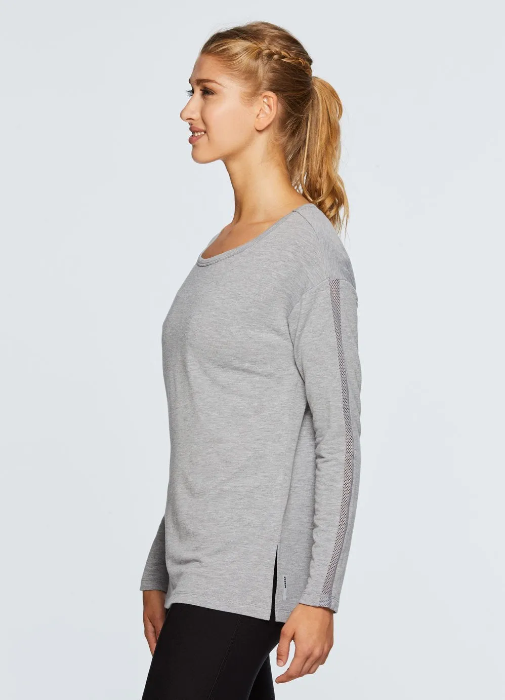 Studio French Terry Mesh Detail Tunic Sweatshirt