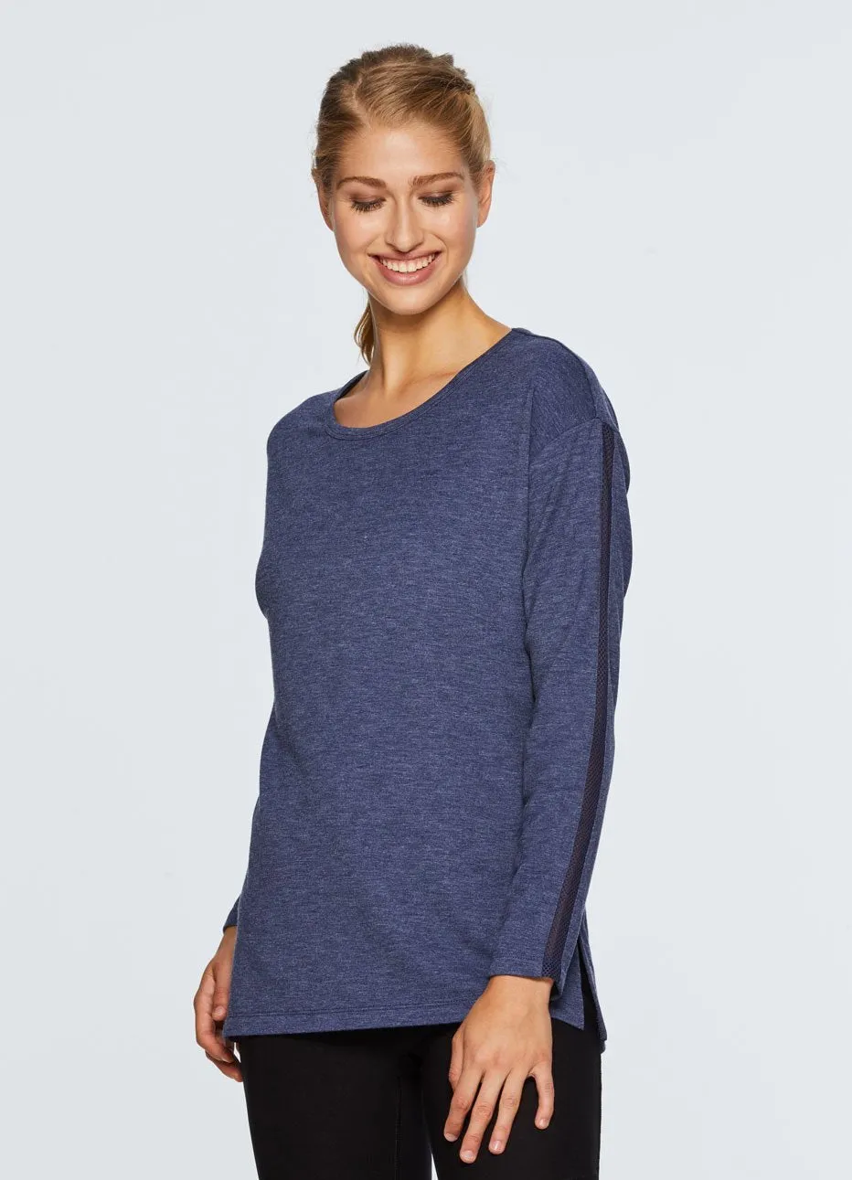 Studio French Terry Mesh Detail Tunic Sweatshirt