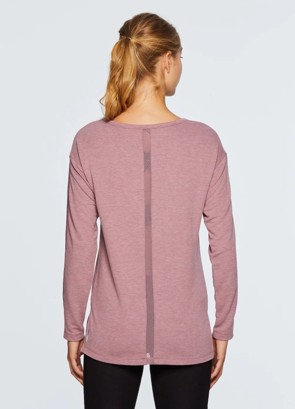 Studio French Terry Mesh Detail Tunic Sweatshirt