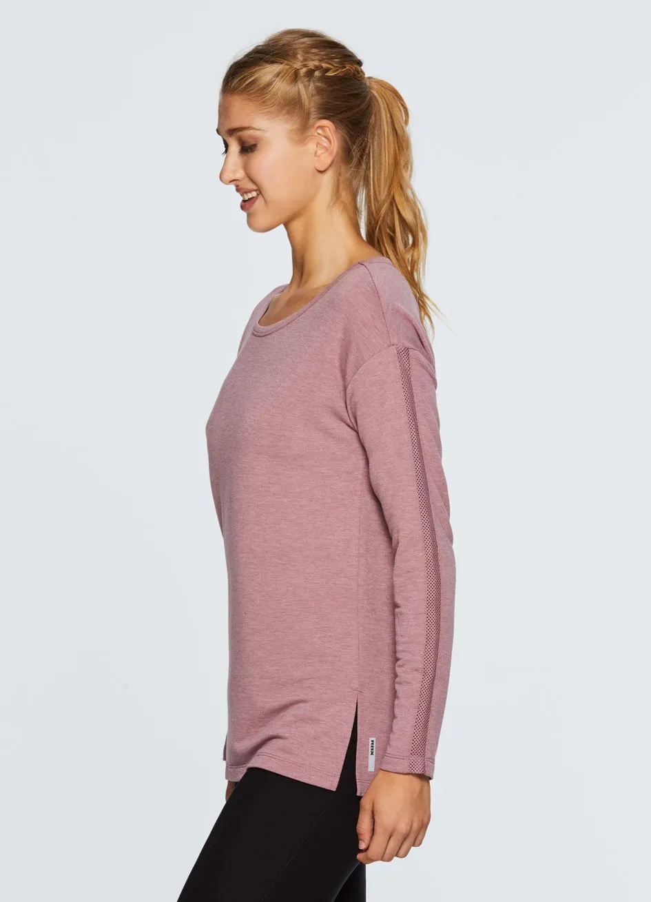 Studio French Terry Mesh Detail Tunic Sweatshirt