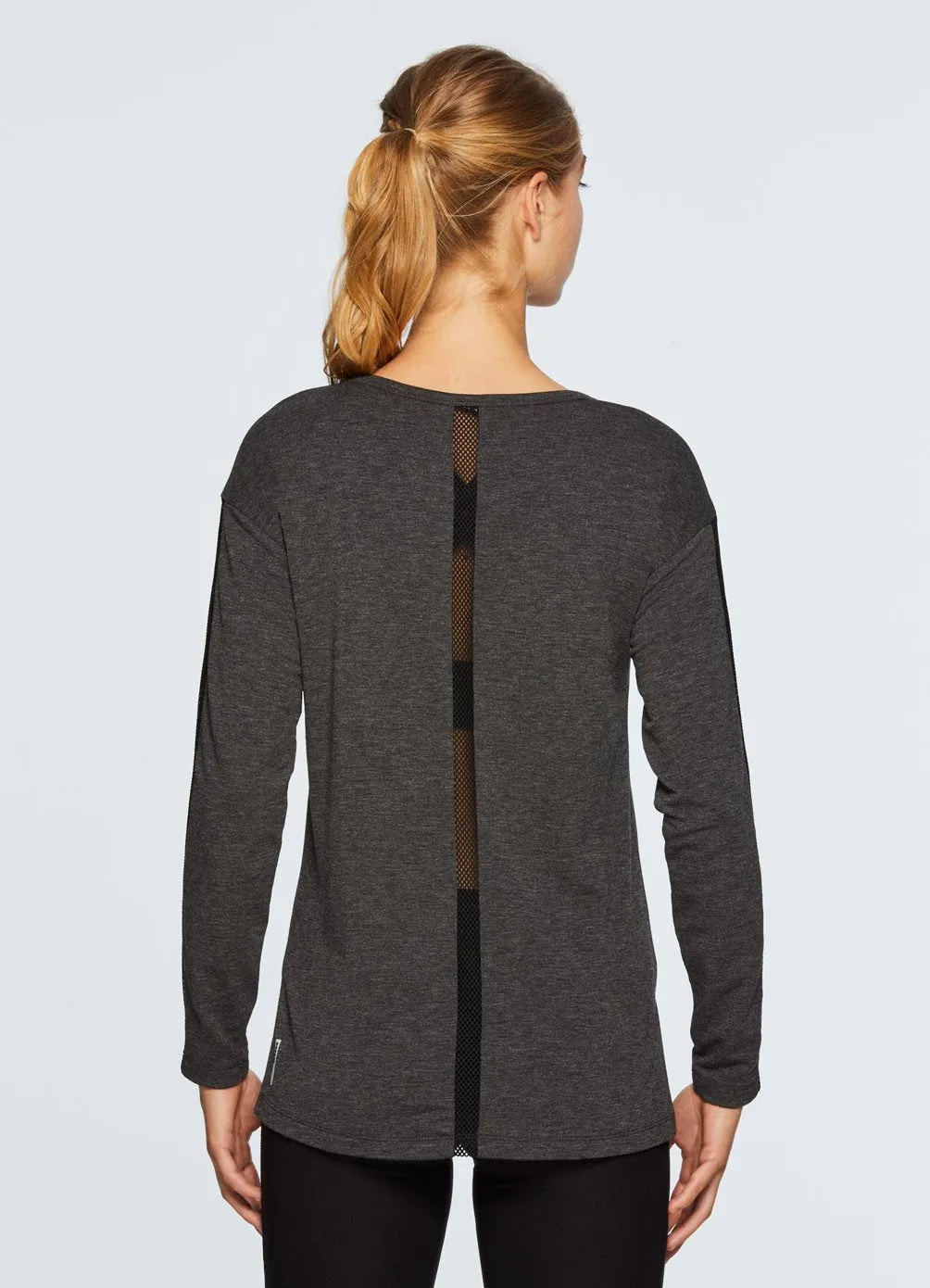 Studio French Terry Mesh Detail Tunic Sweatshirt