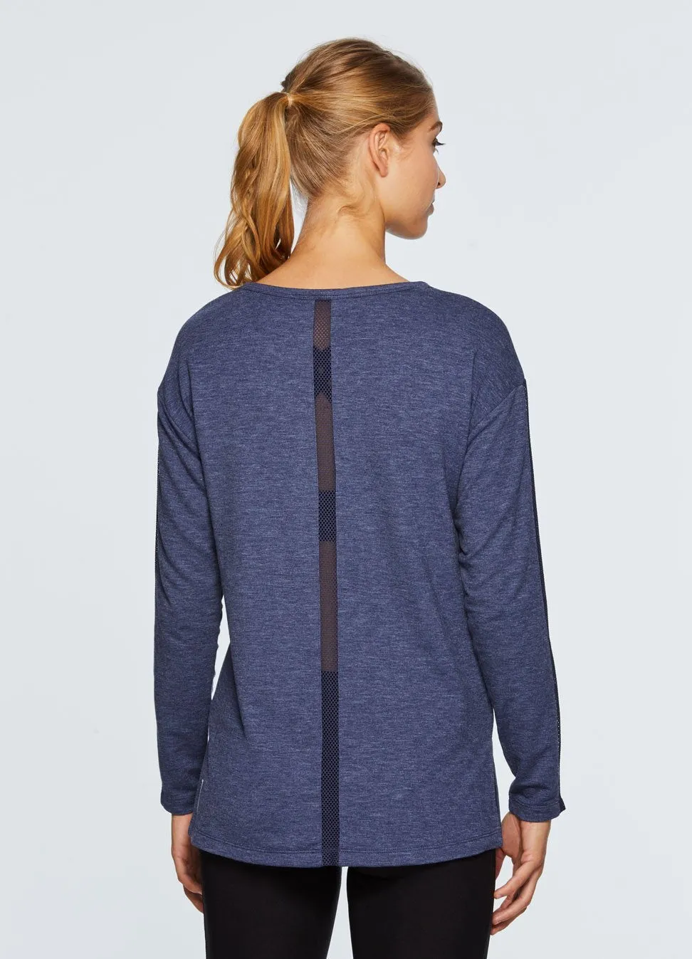 Studio French Terry Mesh Detail Tunic Sweatshirt