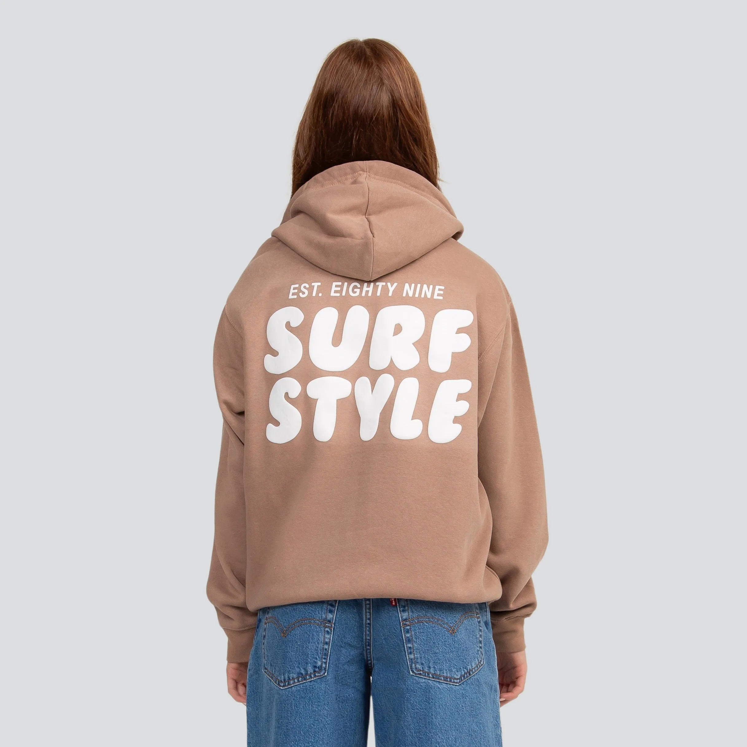 Surf Style Puff Fleece Pullover Hoodie