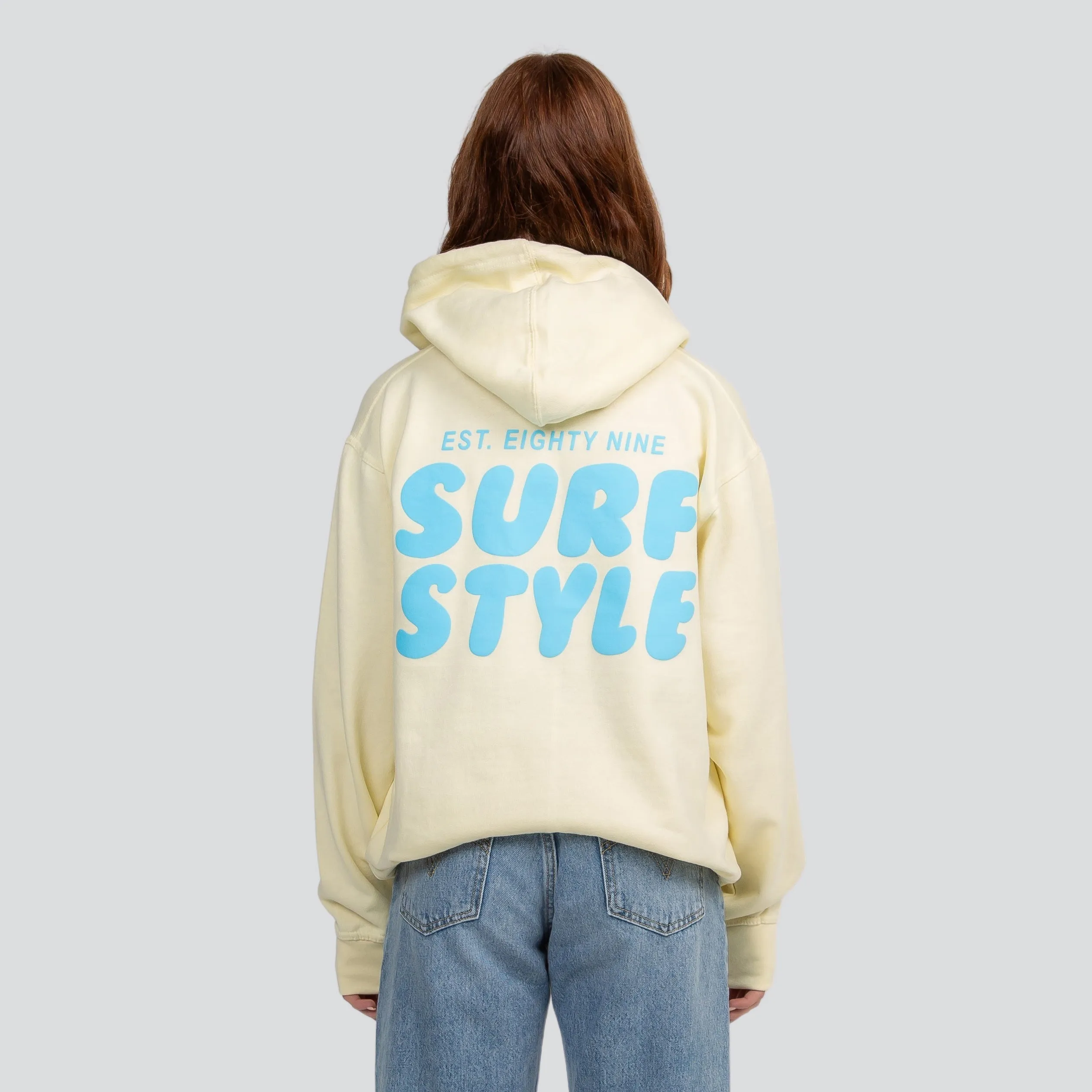 Surf Style Puff Fleece Pullover Hoodie