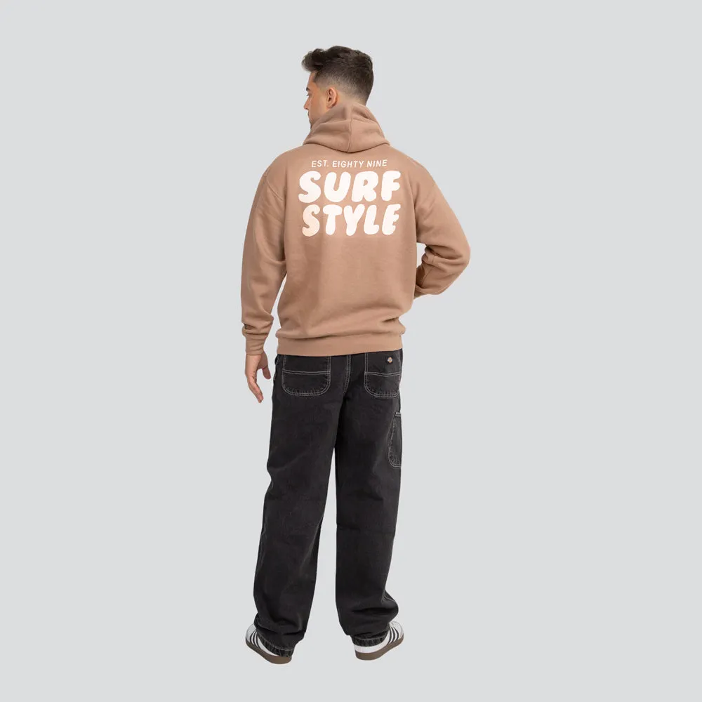 Surf Style Puff Fleece Pullover Hoodie