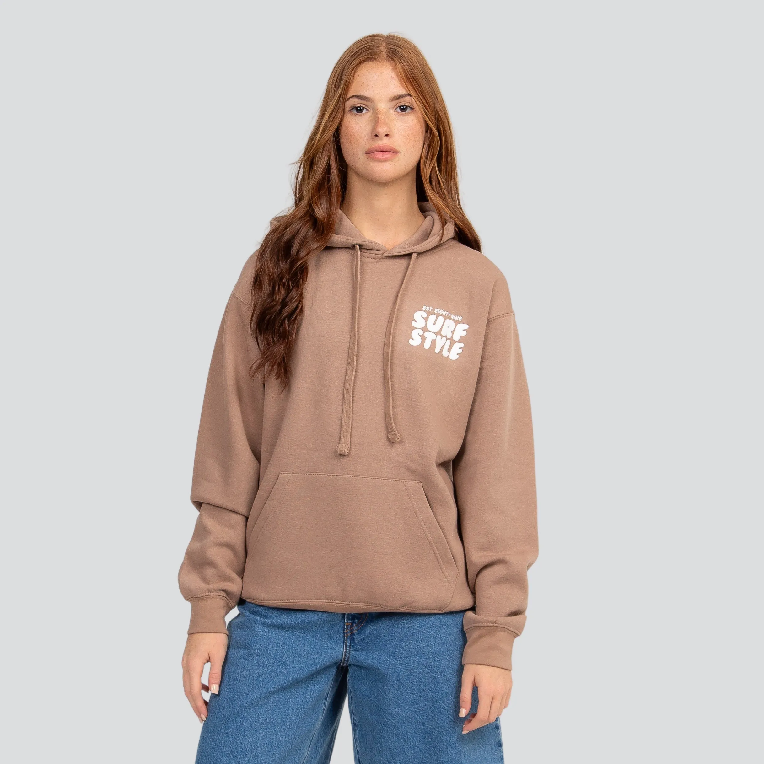 Surf Style Puff Fleece Pullover Hoodie