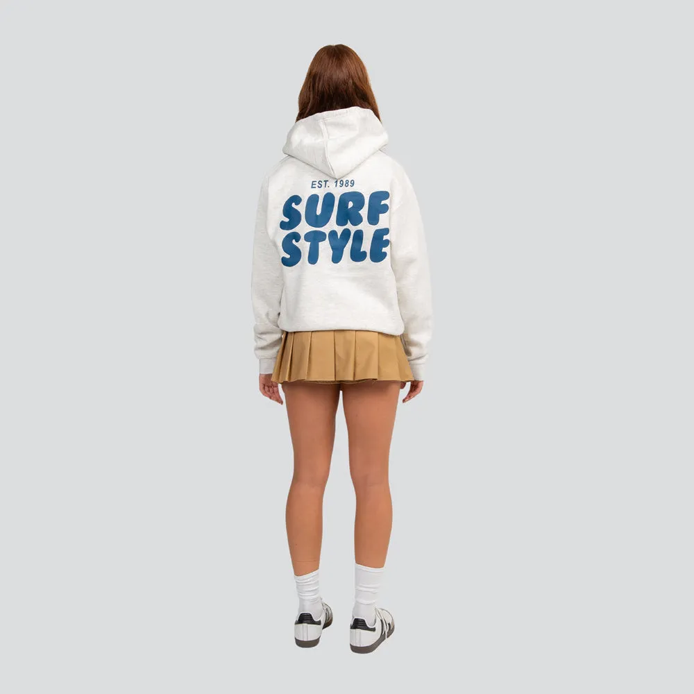 Surf Style Puff Fleece Pullover Hoodie