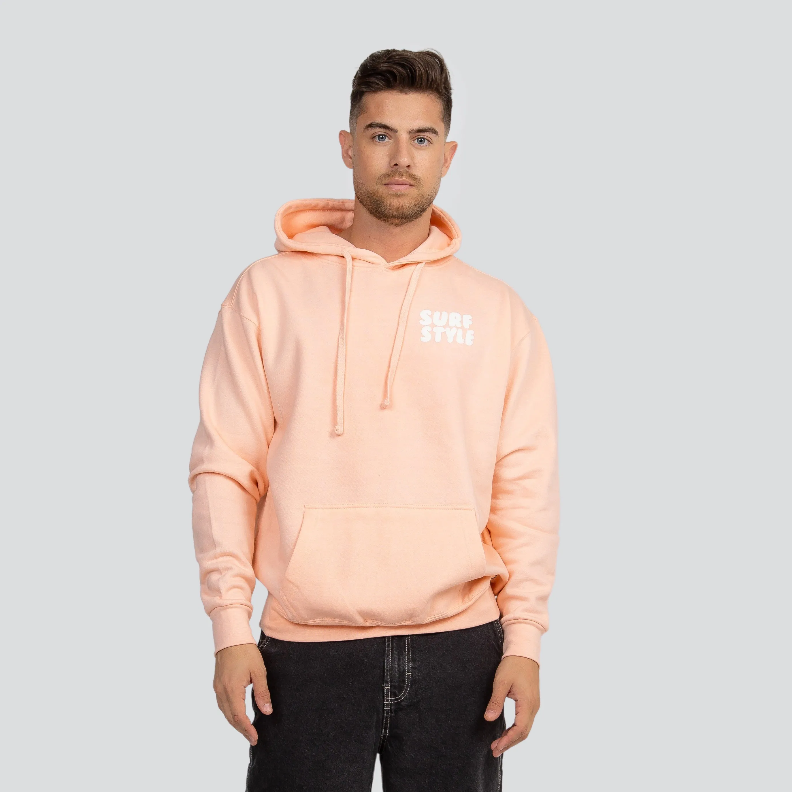 Surf Style Puff Fleece Pullover Hoodie